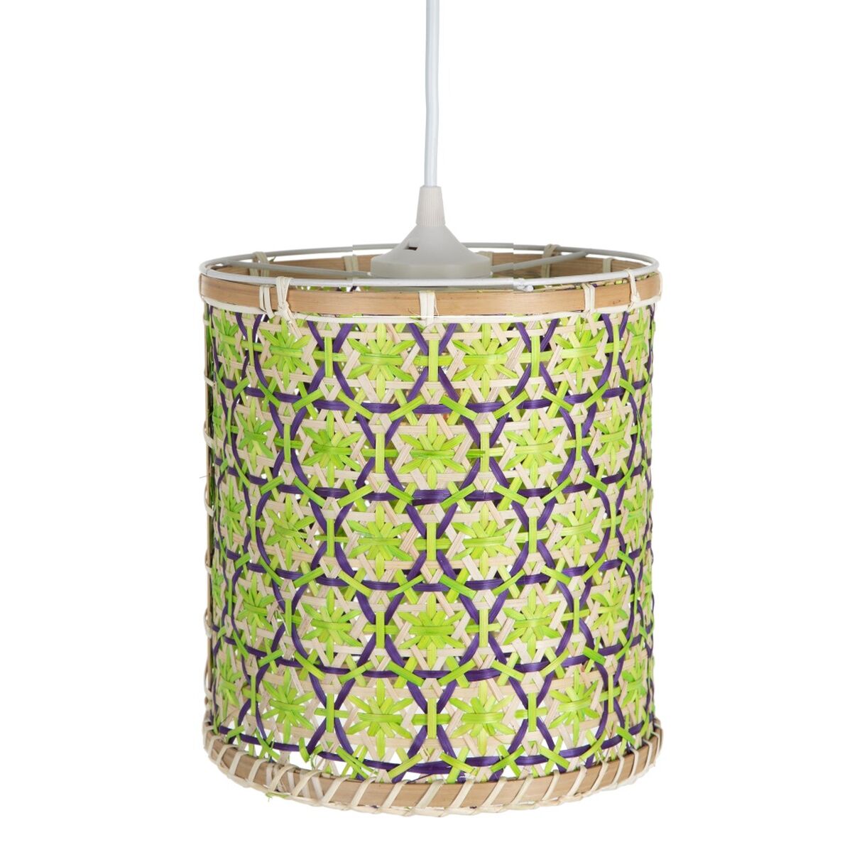 Taklampa 32 x 32 x 29 cm Naturell Grön Bambu 220 V 40 W (3 antal) - 3