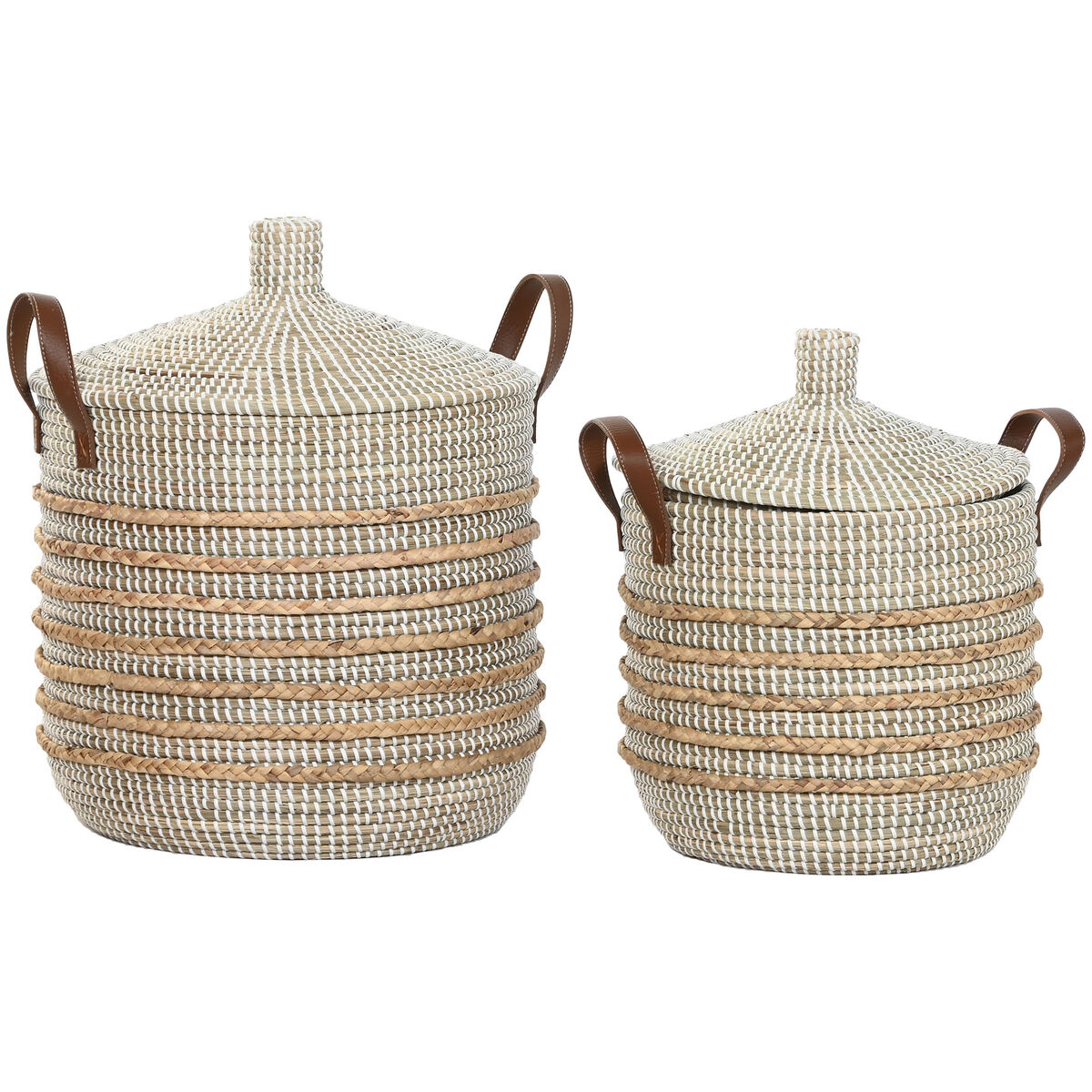 Korg - set Home ESPRIT Brun Naturell Sjögräs (2 Delar)