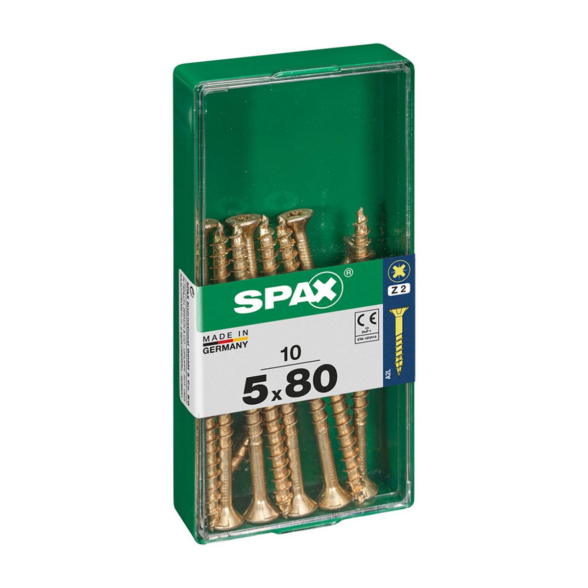 Låda med skruvar SPAX Yellox Trä Platt huvud 10 Delar (5 x 80 mm) - 3
