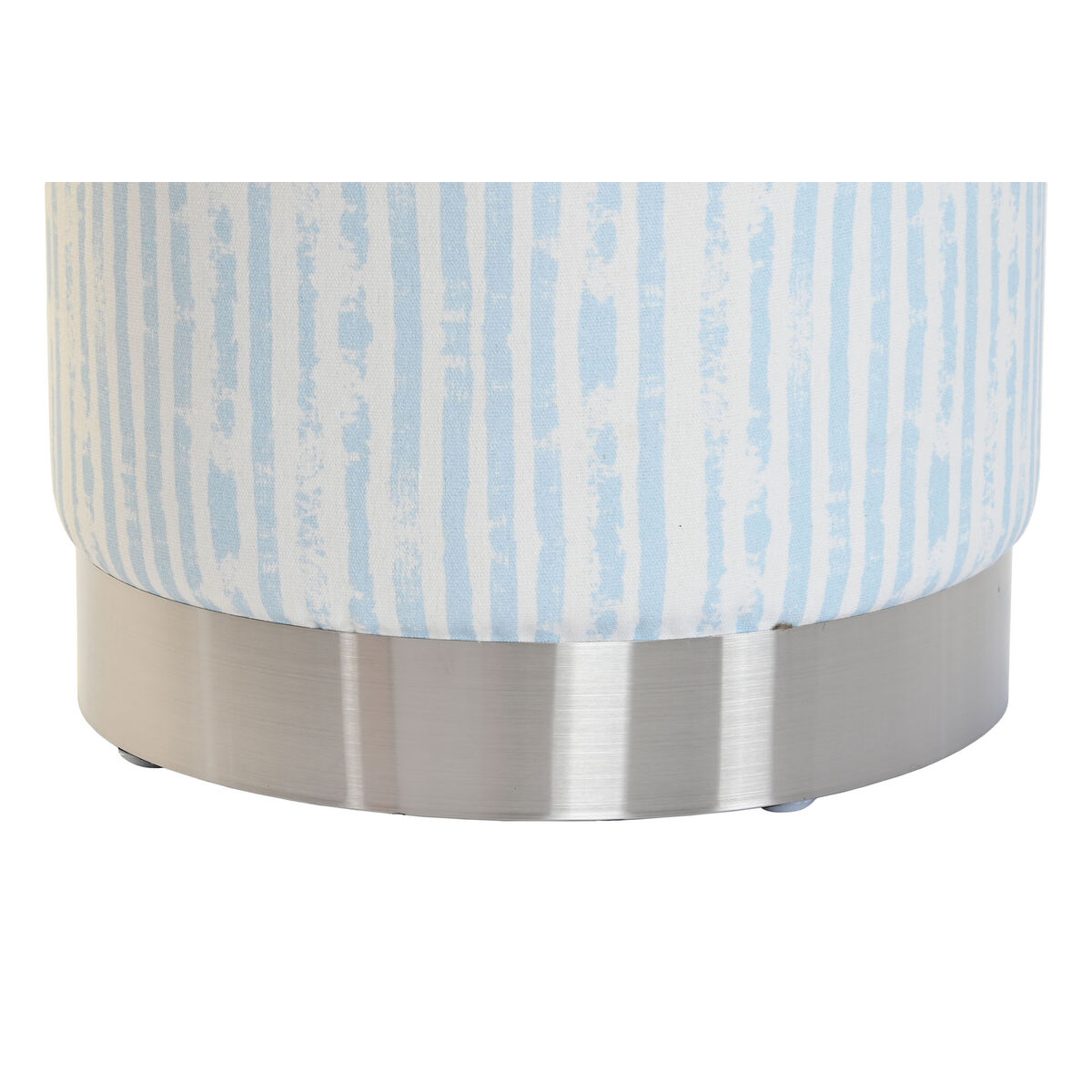 Fotpall DKD Home Decor Blå Vit Metall Ränder Medelhavs 34 x 34 x 40 cm - 5