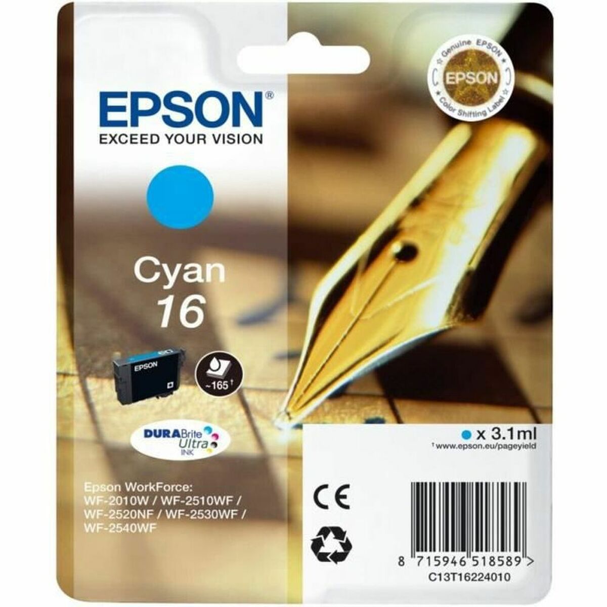 Original Bläckpatron Epson 16 Turkos