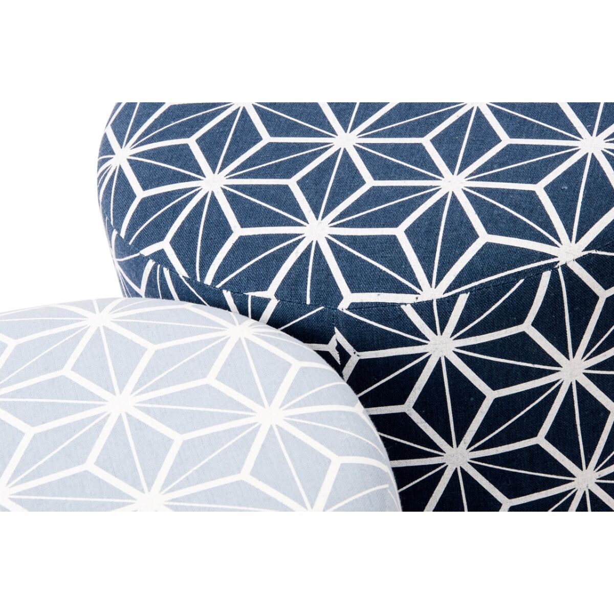 Fotpall DKD Home Decor 31 x 31 x 33 cm Blå Himmelsblå Furu Geometrisk Medelhavs (2 antal) - 5