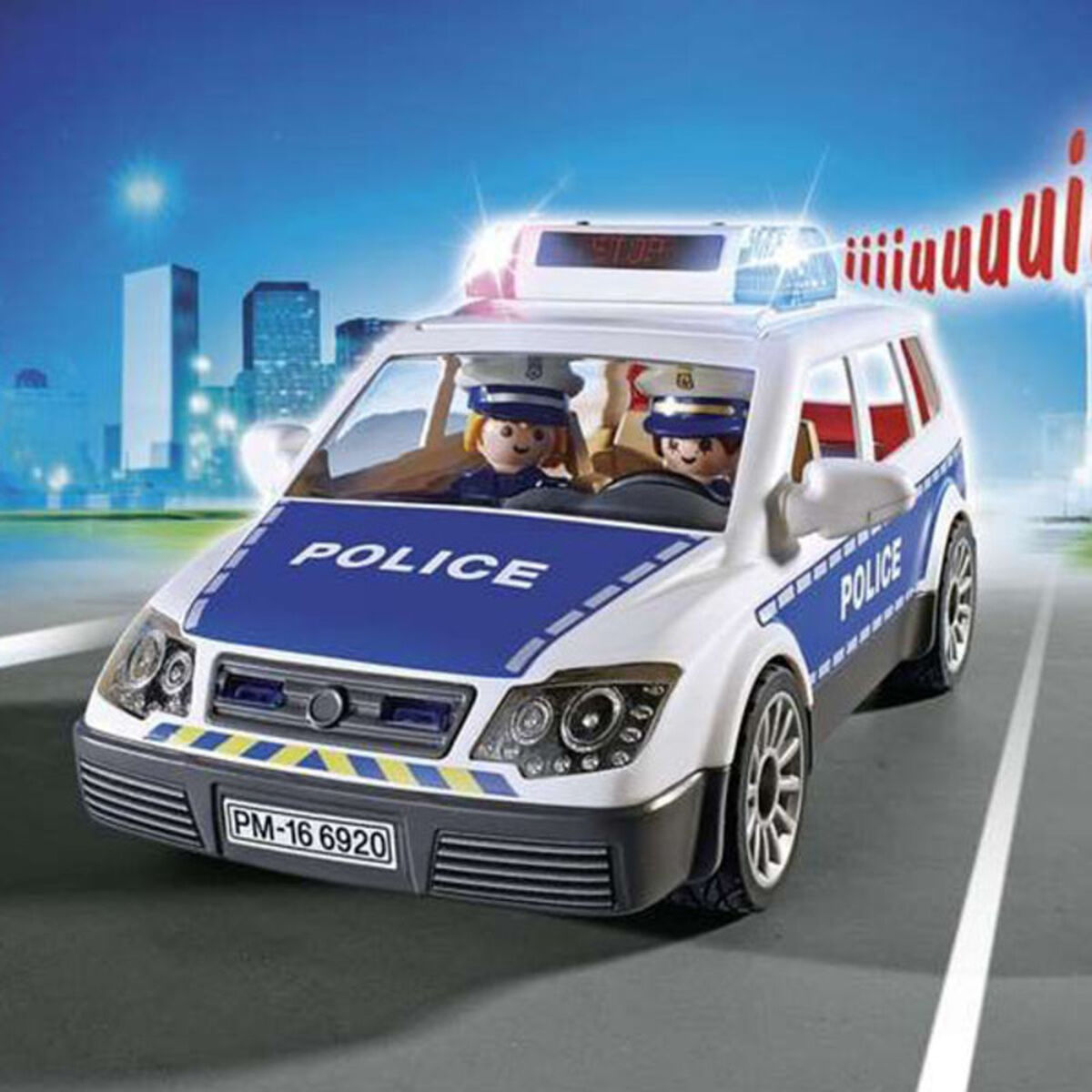 Leksaksbil med Ljus och Ljud City Action Police Playmobil Squad Car with Lights and Sound - 6