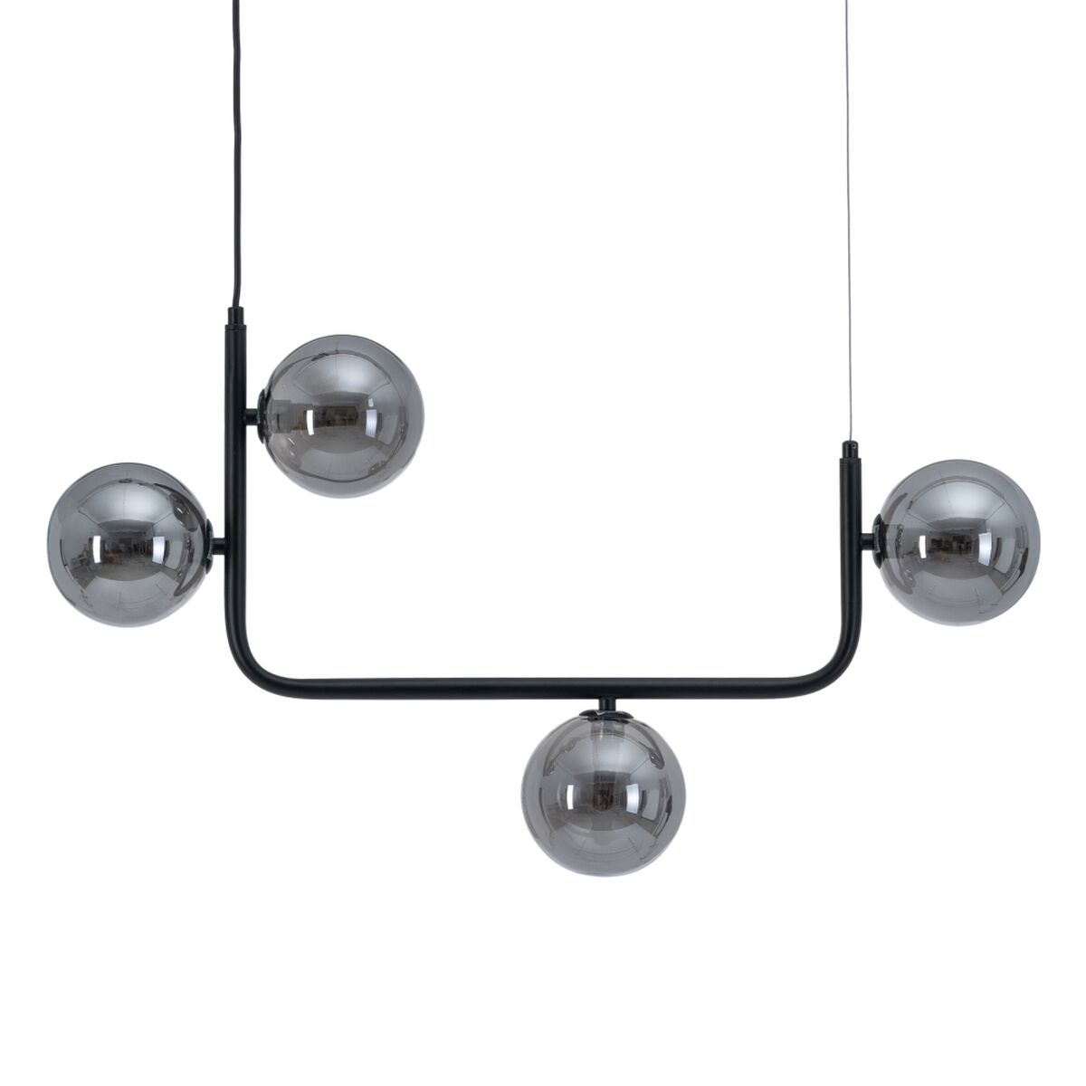 Taklampa 85 x 15 x 32 cm Glas Svart Metall - 8