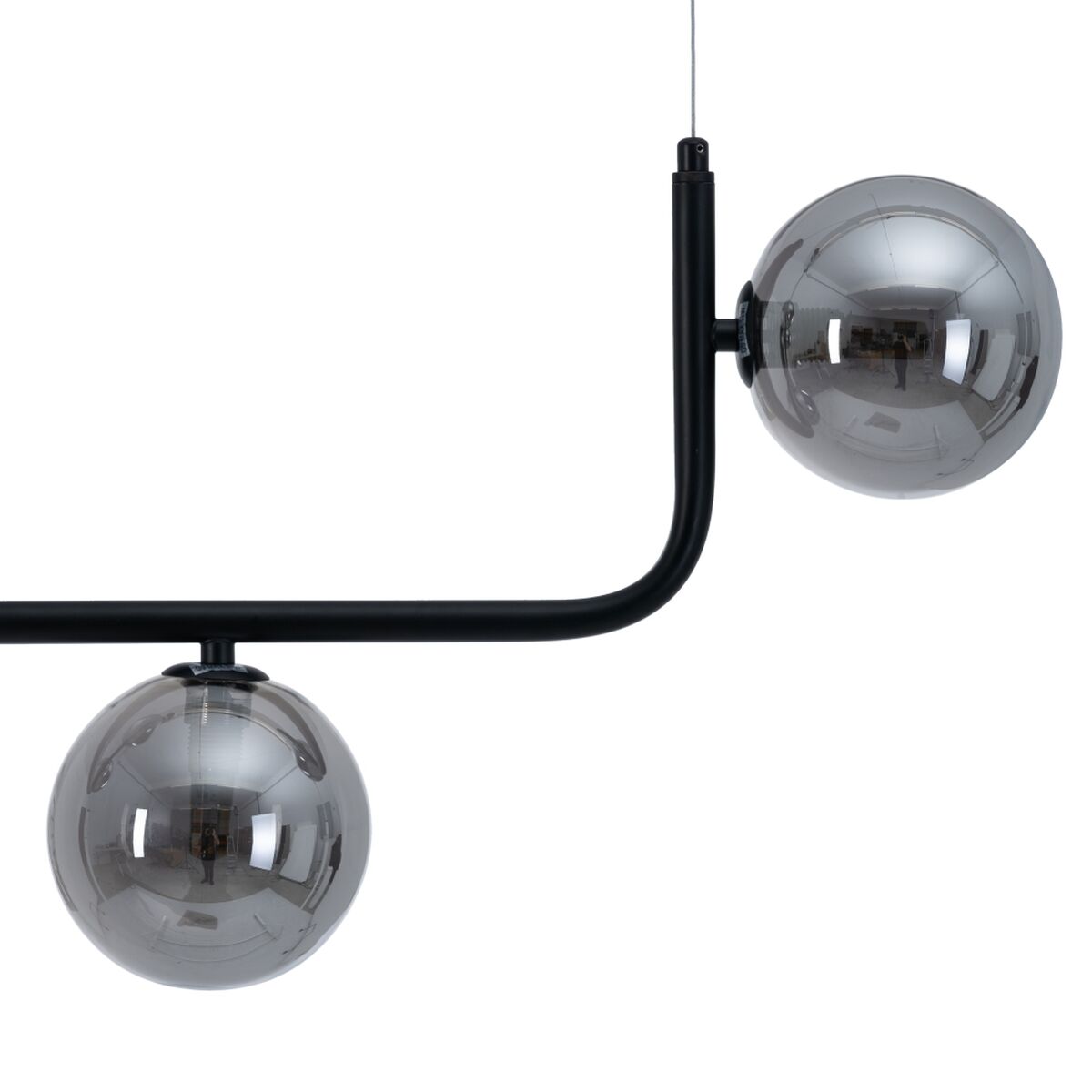 Taklampa 85 x 15 x 32 cm Glas Svart Metall - 9