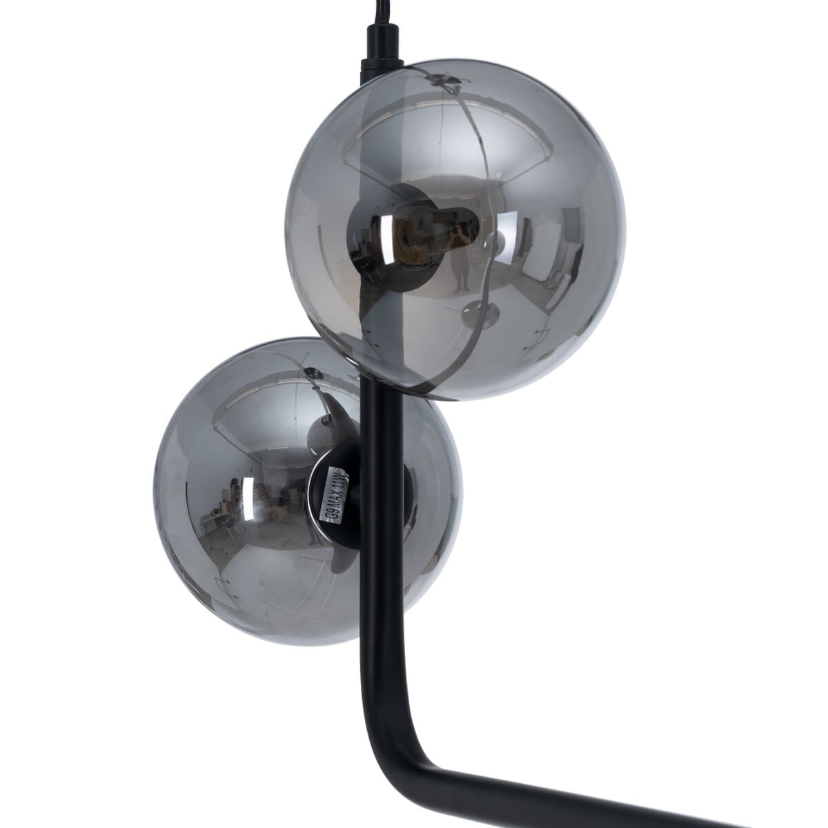 Taklampa 85 x 15 x 32 cm Glas Svart Metall - 6