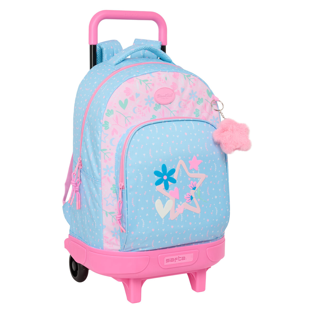 Skolväska med hjul BlackFit8 Smile Blå Rosa 33 x 45 x 22 cm