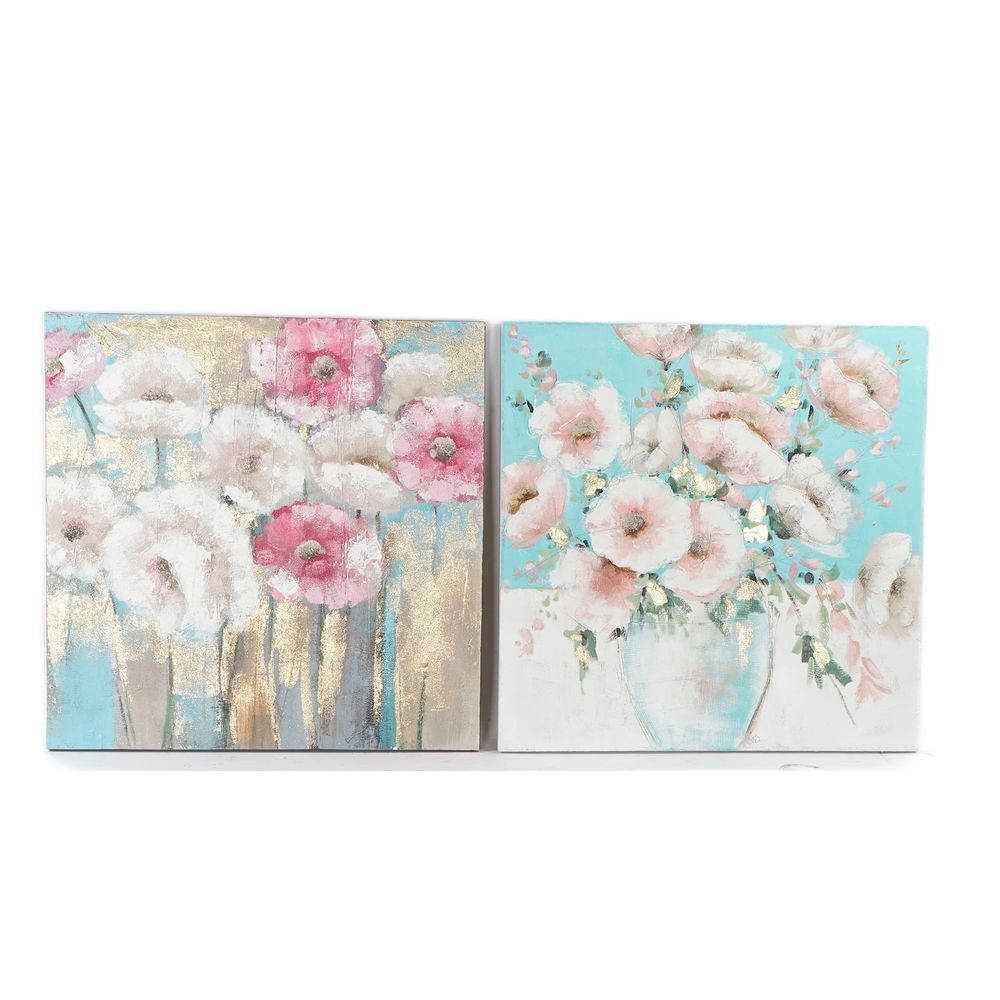 Kanvas DKD Home Decor Furu Kanvas 99,5 x 3,5 x 99,5 cm (2 Delar)