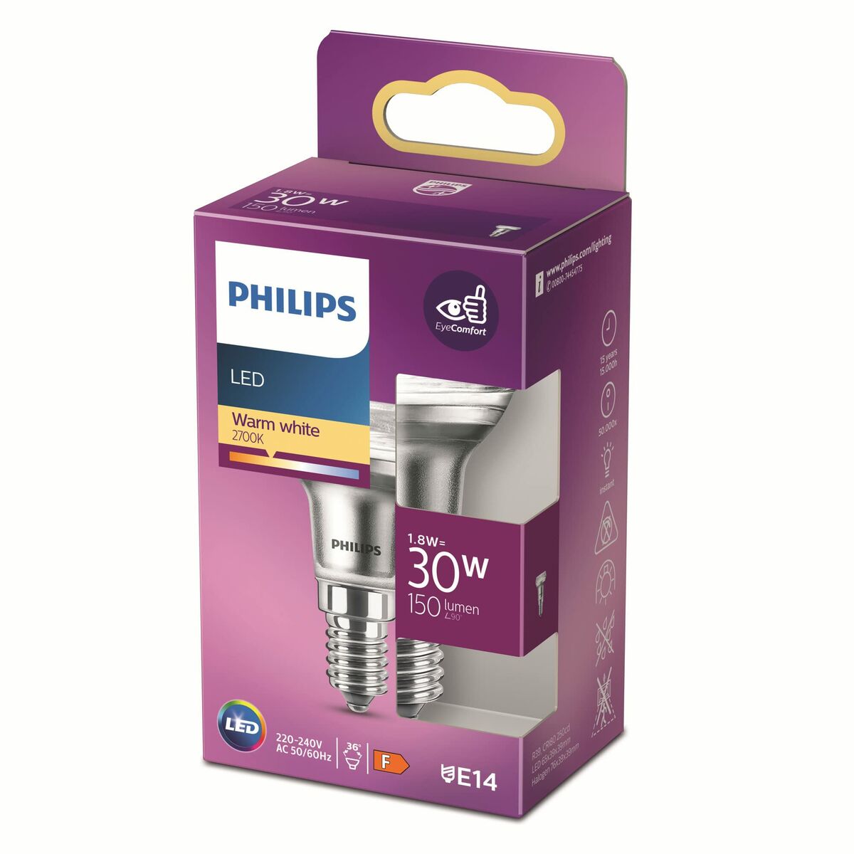 LED-lampa Philips Classic F 30 W 1,8 W E14 150 Lm Reflektor (2700 K) - 3
