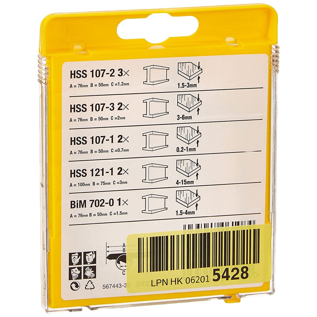 Sågblad Dewalt DT2292-QZ Metall 10 Delar - 3