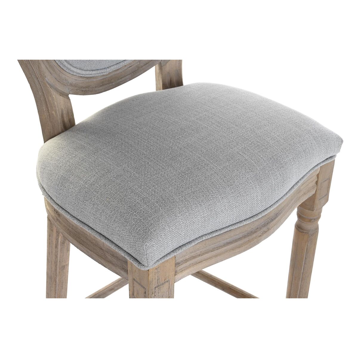 Sittpall DKD Home Decor Grå Ljusgrå Gran 48 x 42 x 121 cm - 4