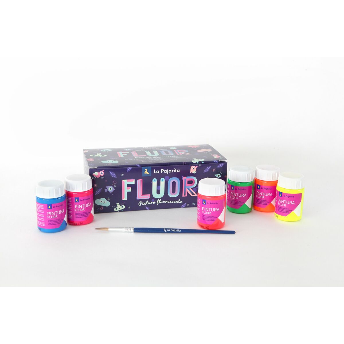 Gouache La Pajarita Fluorescerande 6 Delar Multicolour - 3