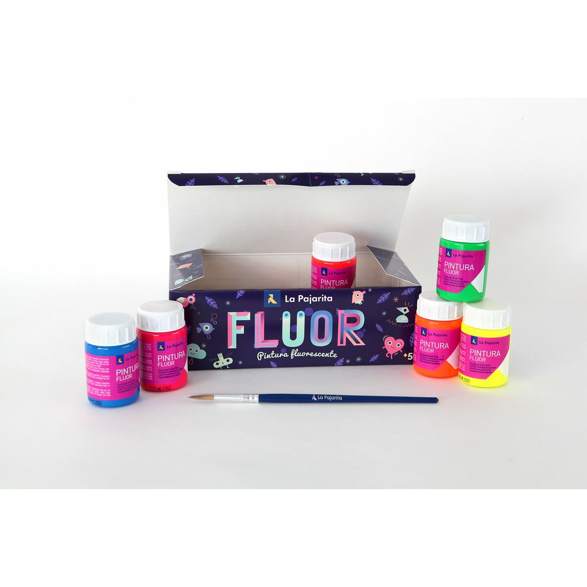 Gouache La Pajarita Fluorescerande 6 Delar Multicolour - 4