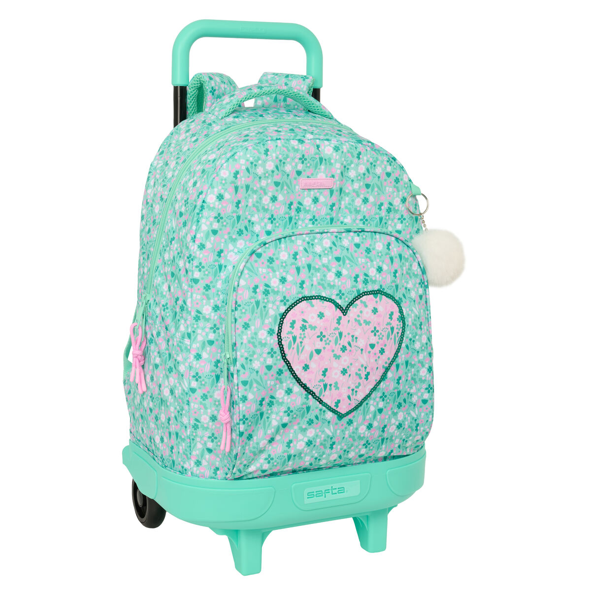 Skolväska med hjul Safta Cuore Mint 33 x 45 x 22 cm