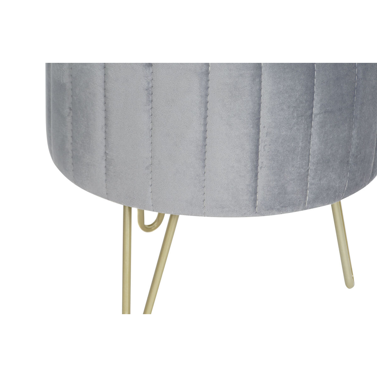 Fotpall DKD Home Decor 80 x 80 x 45 cm Metall Polyester Sammet - 2