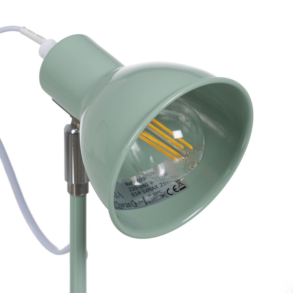 Bordslampa Ljusgrön Järn 25 W 220-240 V 15 x 14,5 x 36,5 cm - 7