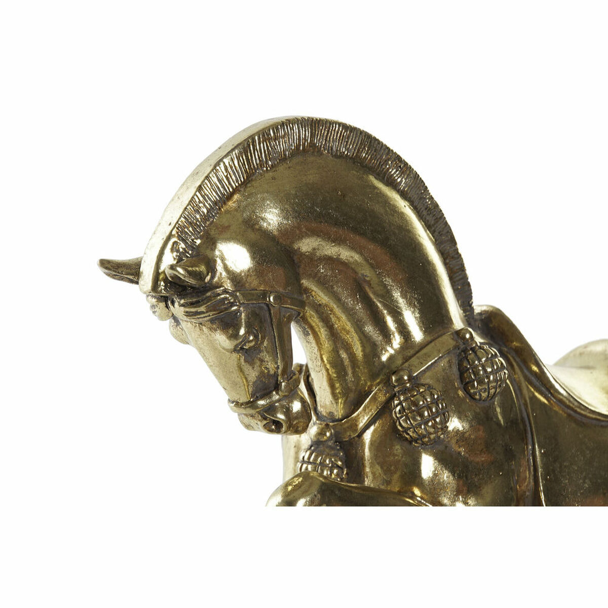 Prydnadsfigur DKD Home Decor 29 x 9 x 25 cm Häst Svart Gyllene - 9