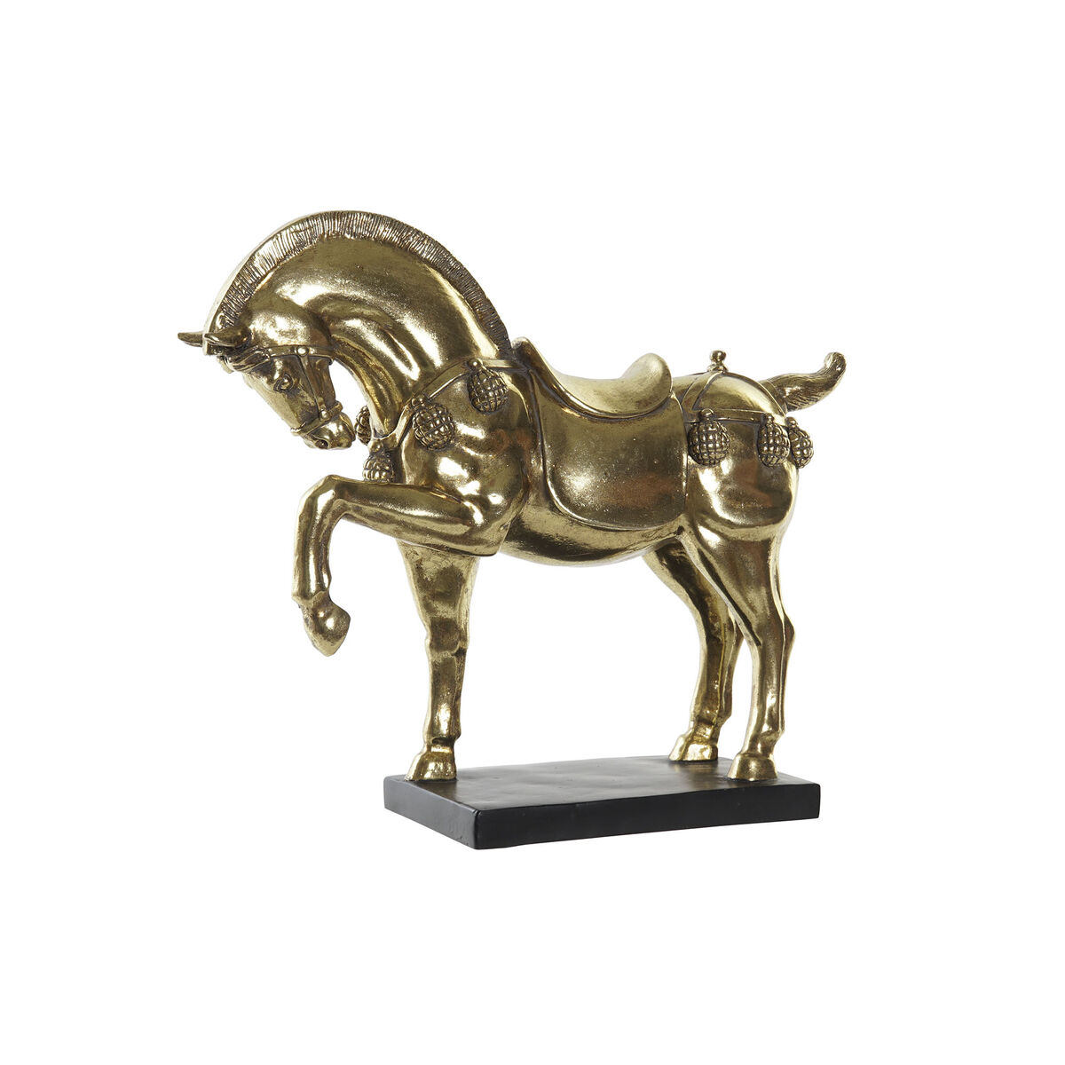 Prydnadsfigur DKD Home Decor 29 x 9 x 25 cm Häst Svart Gyllene - 7