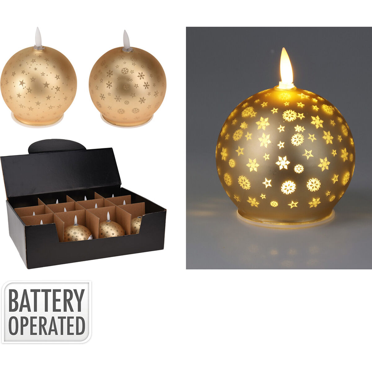 LED Ljus Lifetime Gyllene Julgranskula (AAA) - 3