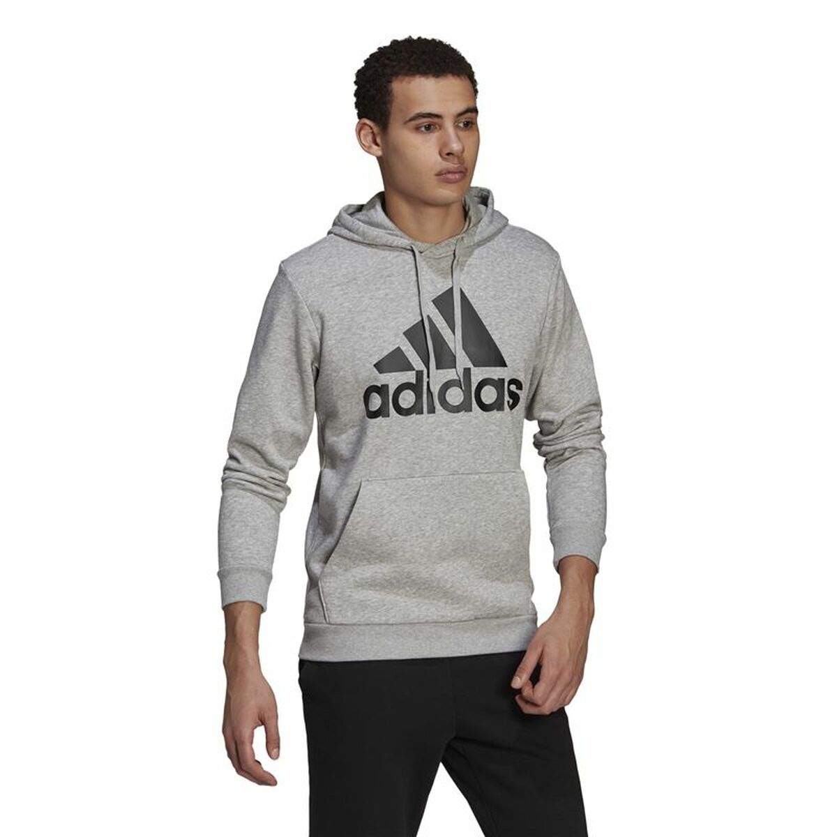 Tröja med huva Herr Adidas  Essentials Fleece Big Logo Grå - 4