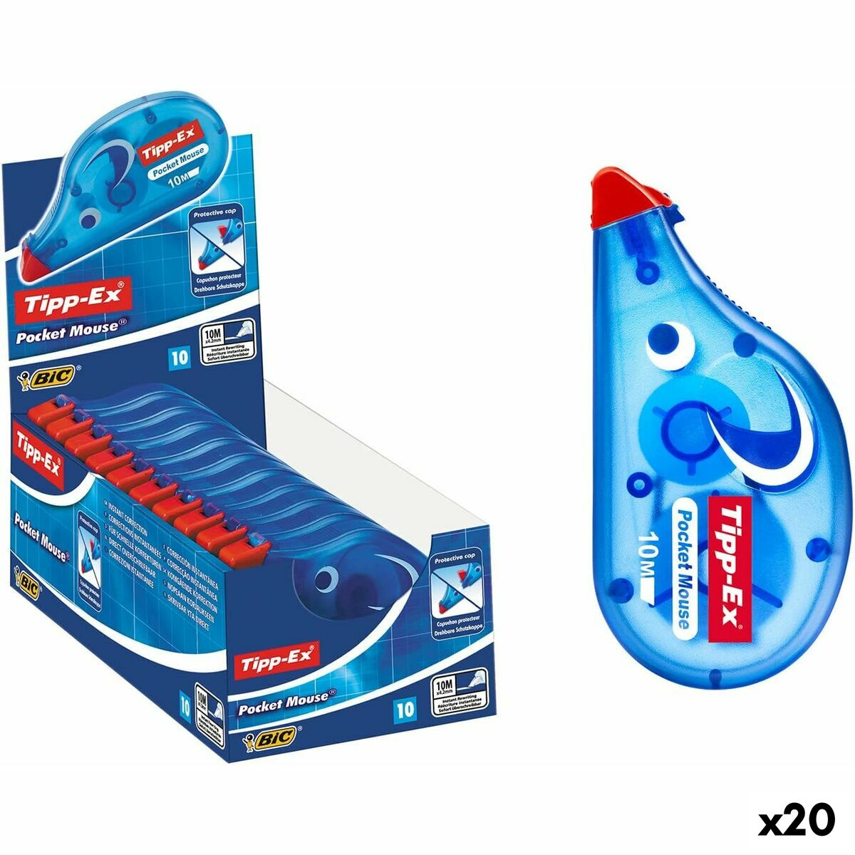 Korrigeringstejp TIPP-EX Pocket Mouse 10 m 4,2 mm (20 antal)