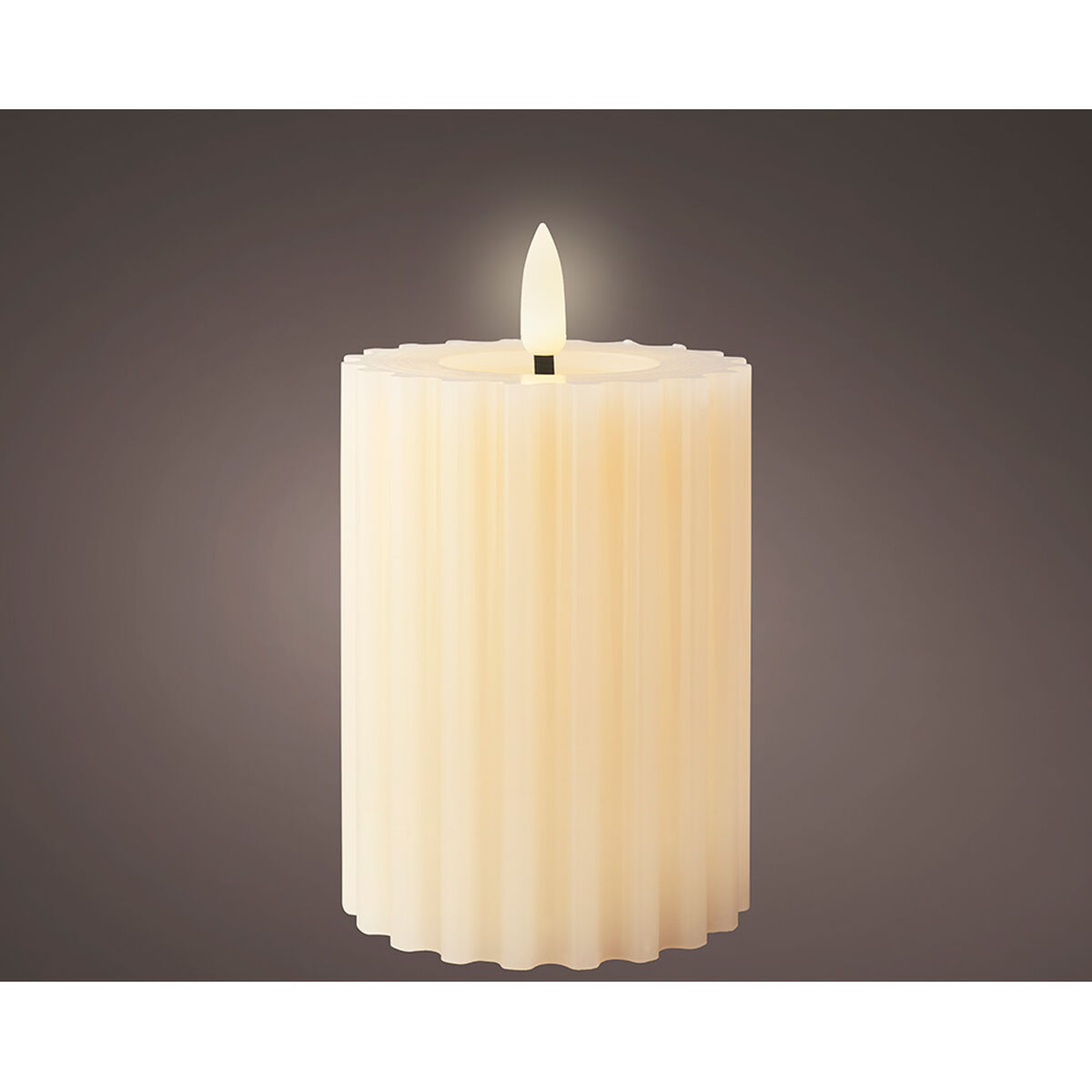 LED Ljus Lumineo Beige Ø 7,5 x 12,3 cm Med relief (AAA) - 2