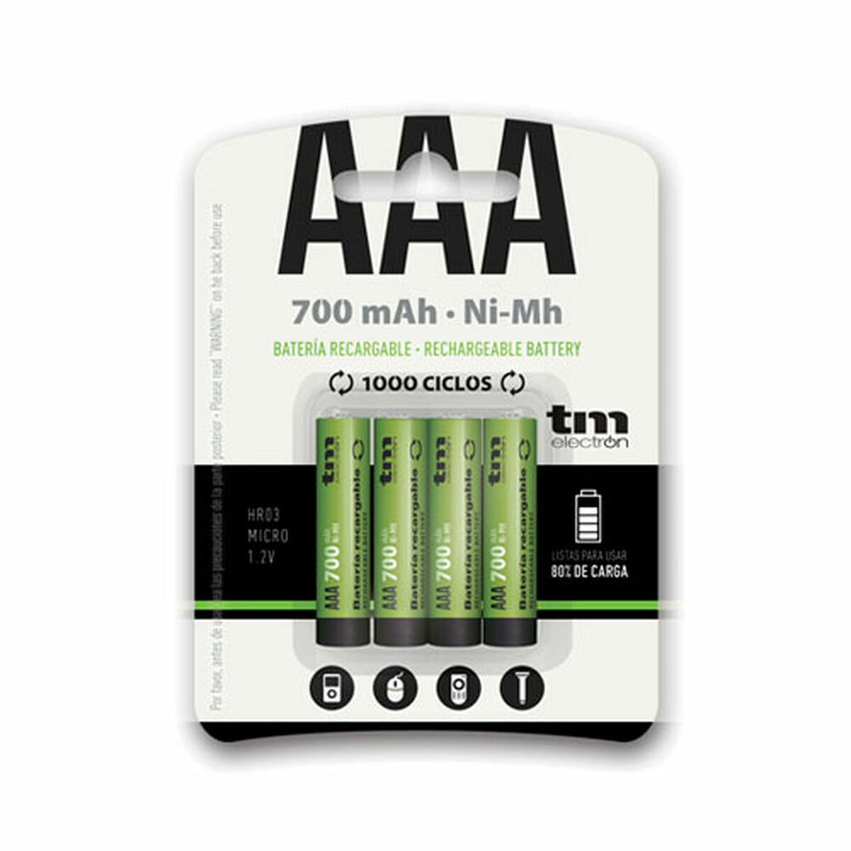 Laddningsbara Batterier TM Electron R03 Ni-Mh - 3