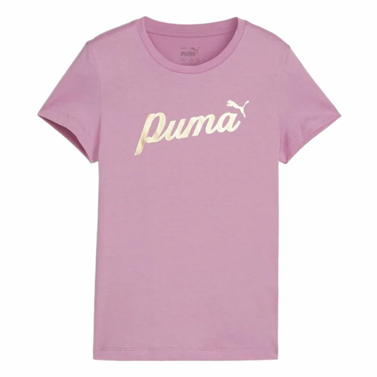 Barn T-shirt med kortärm Puma Essentials+ Script Metallic G