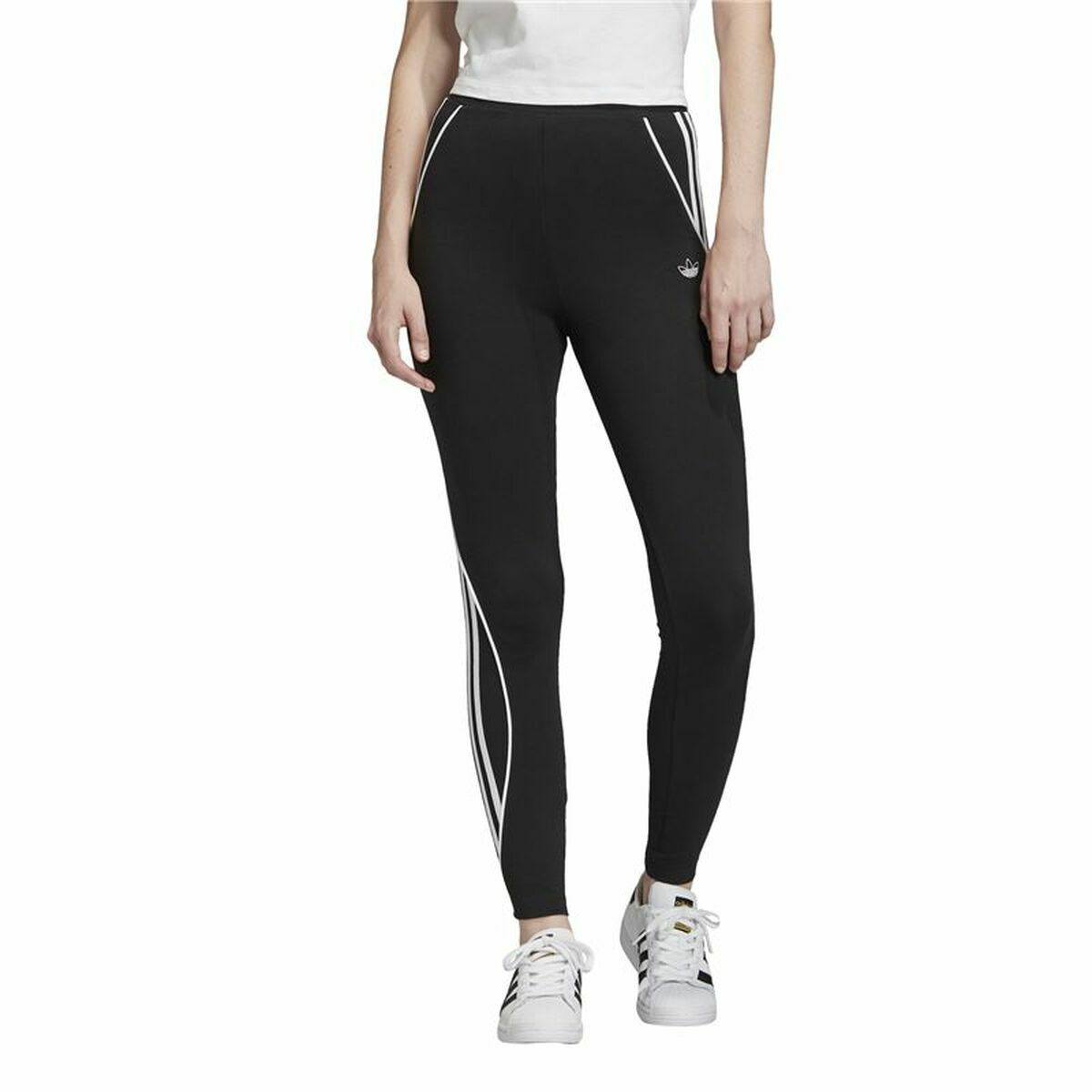 Sport-leggings, Dam Adidas 3 Stripes  Svart - 4