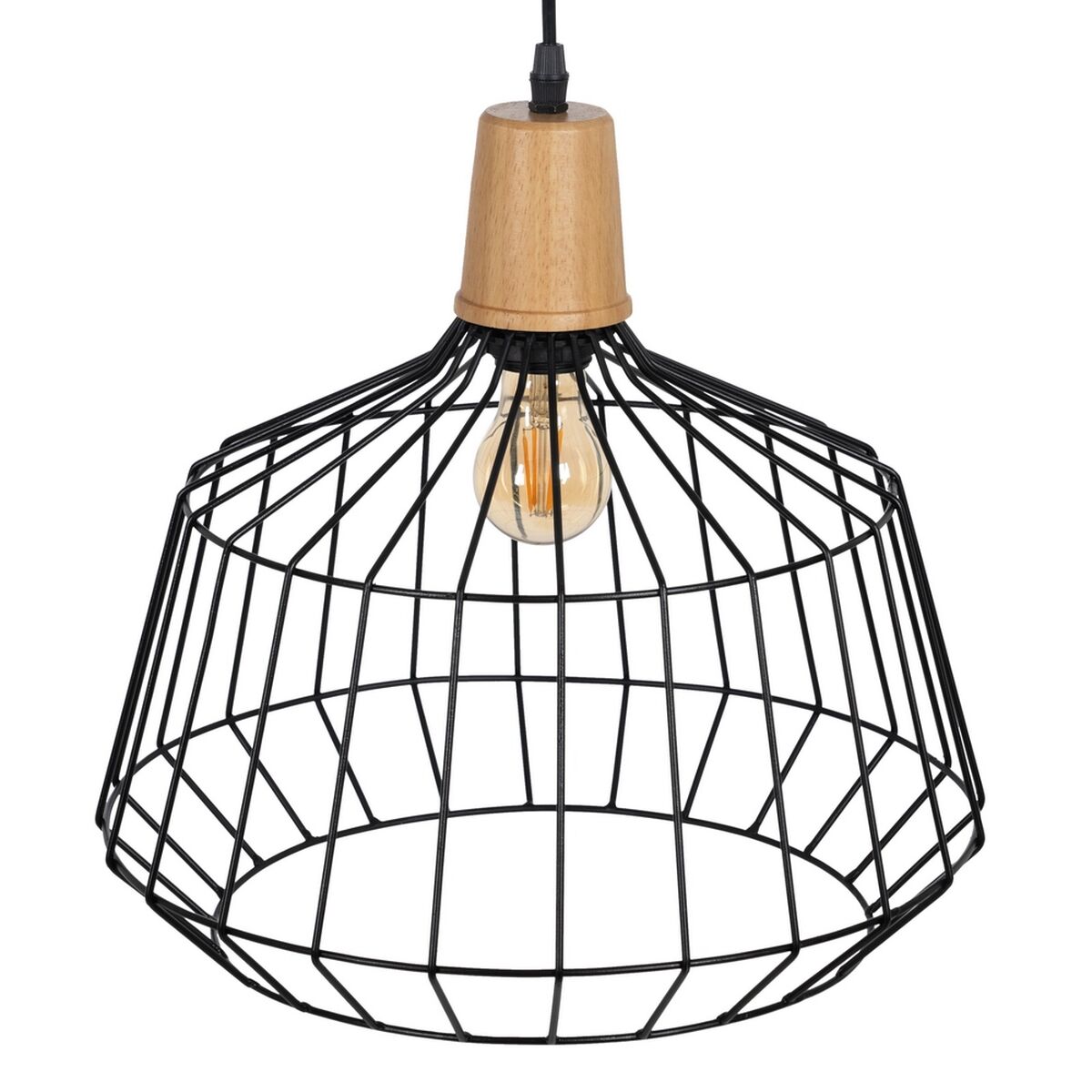 Taklampa Svart Naturell Trä Järn 220-240 V 36 x 36 cm - 8