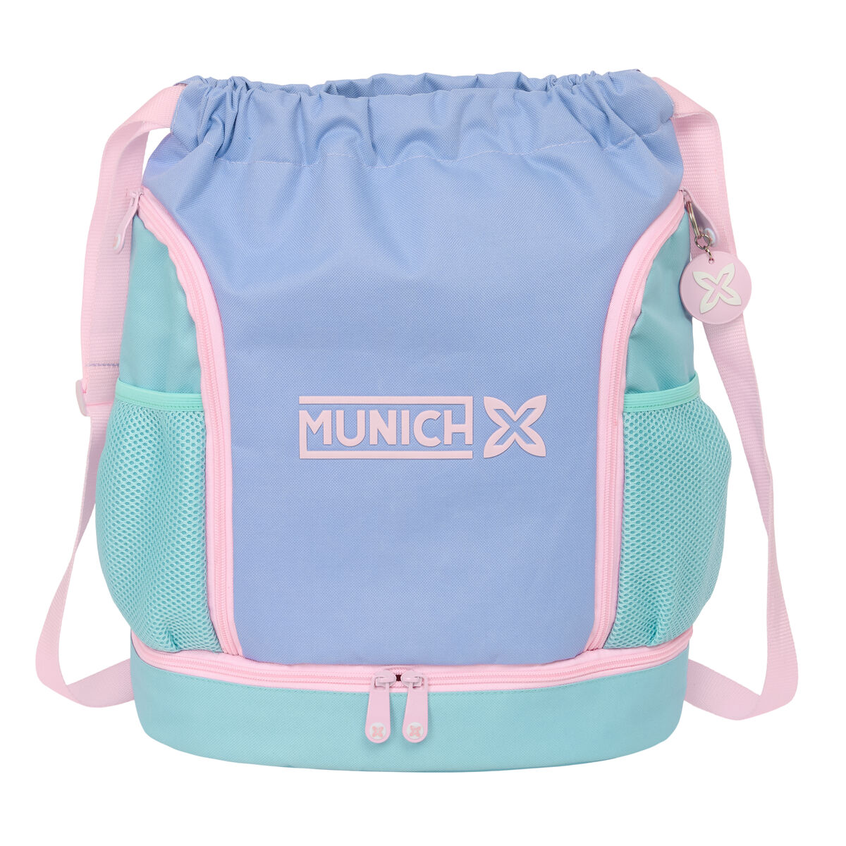 Skopåse med remmar Munich Mellow Blå Rosa Celeste 35 x 40 x 1 cm