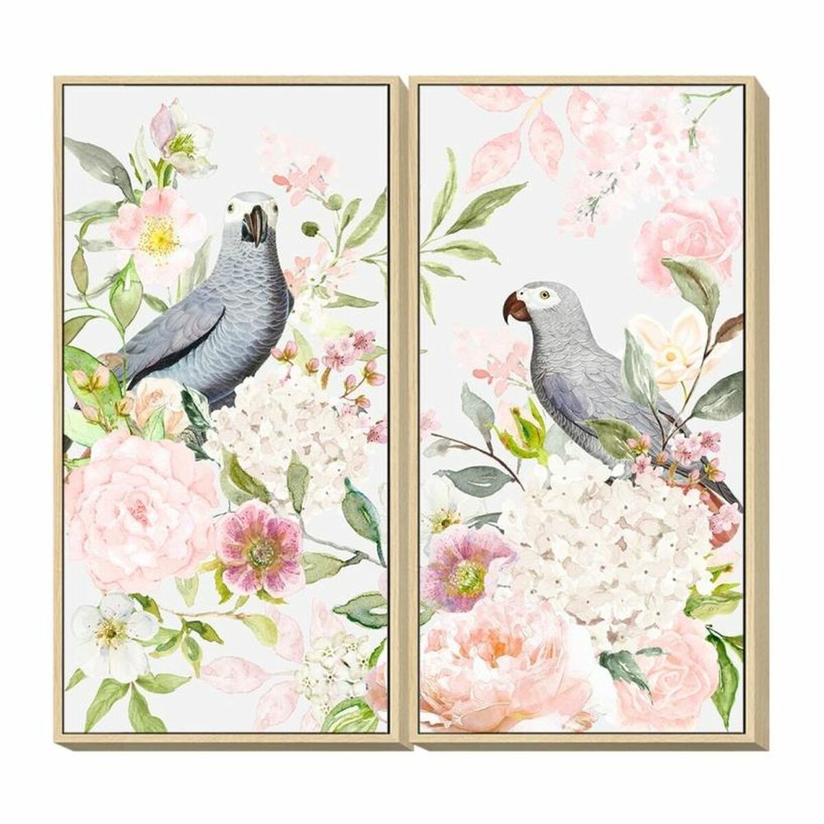 Tavla DKD Home Decor 60 x 4 x 120 cm Virágok Shabby Chic (2 antal) - 3