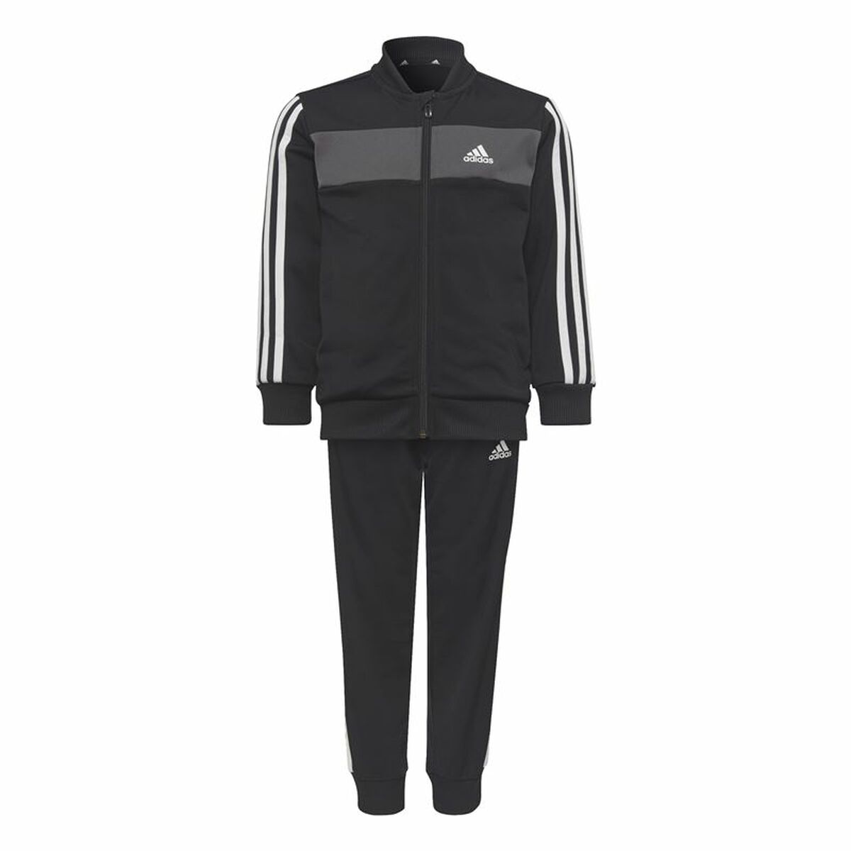 Träningsoverall, Barn Adidas Essentials Shiny 3 Stripes Svart
