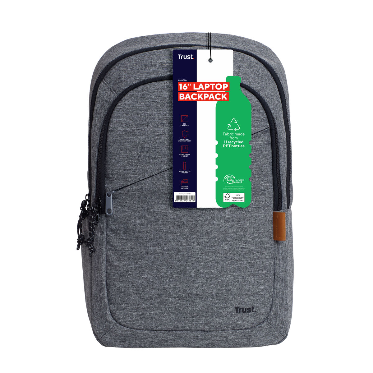 Laptopryggsäck Trust 24981 Grå - 8