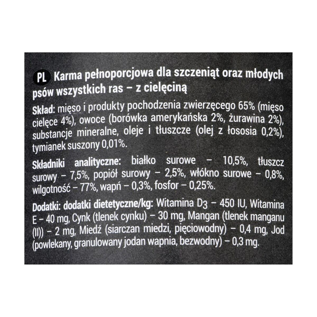 Våt mat Dolina Noteci Rafi Junior Blåbär Kalvkött 400 g - 2