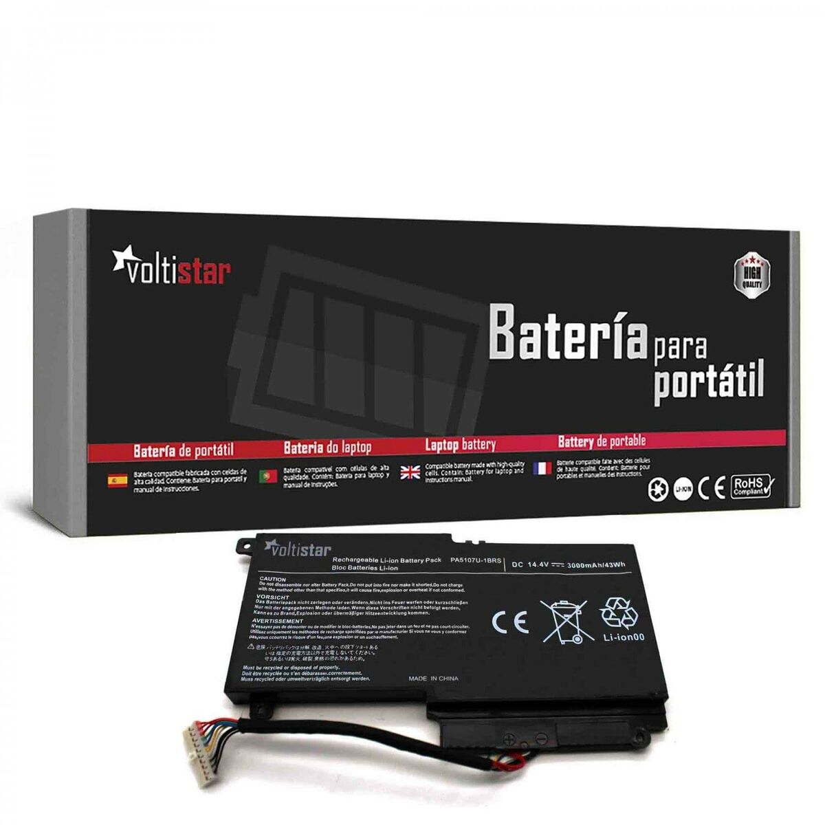 Laptopbatteri Voltistar Svart 3000 mAh (Renoverade A)