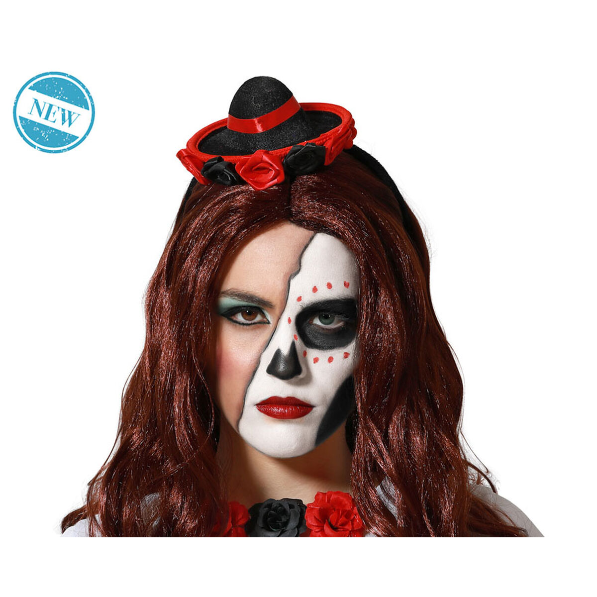 Diadem Röd/Svart Hatt Mini Halloween - 2