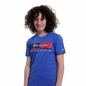 T-shirt med kortärm Barn Champion Crewneck  Blå