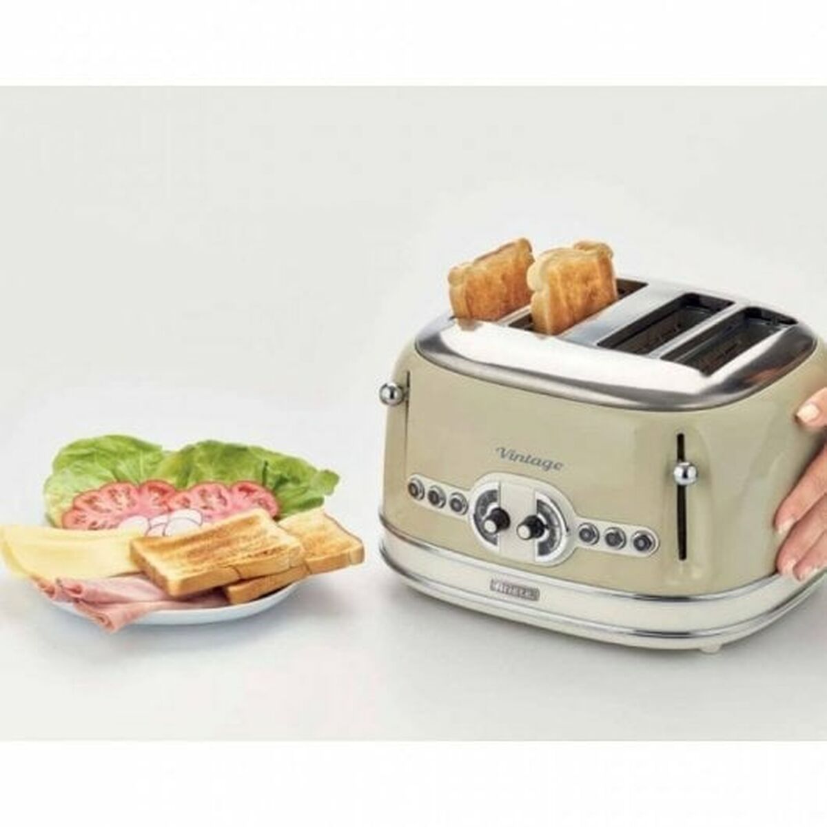 Brödrost Ariete 156/03 1600 W Beige 4 stycken Vintage - 4