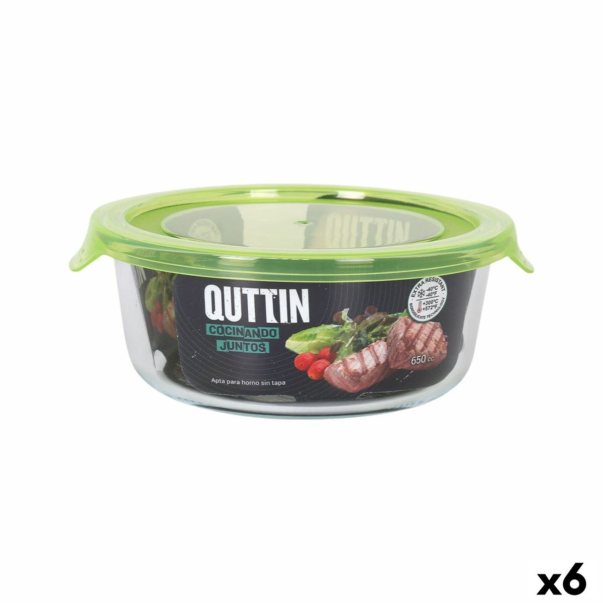 Lunchlåda Quttin Grön 650 ml 15 x 15 x 6,5 cm (6 antal)