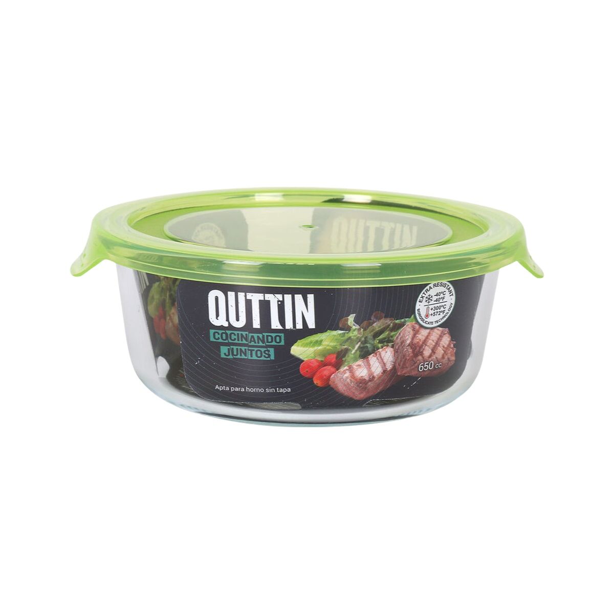 Lunchlåda Quttin Grön 650 ml 15 x 15 x 6,5 cm (6 antal) - 2