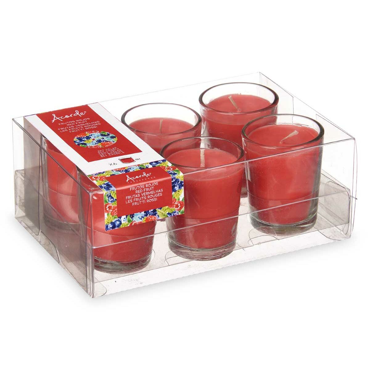 Set med Doftljus Acorde Röda Bär Glas (12 antal) - 3