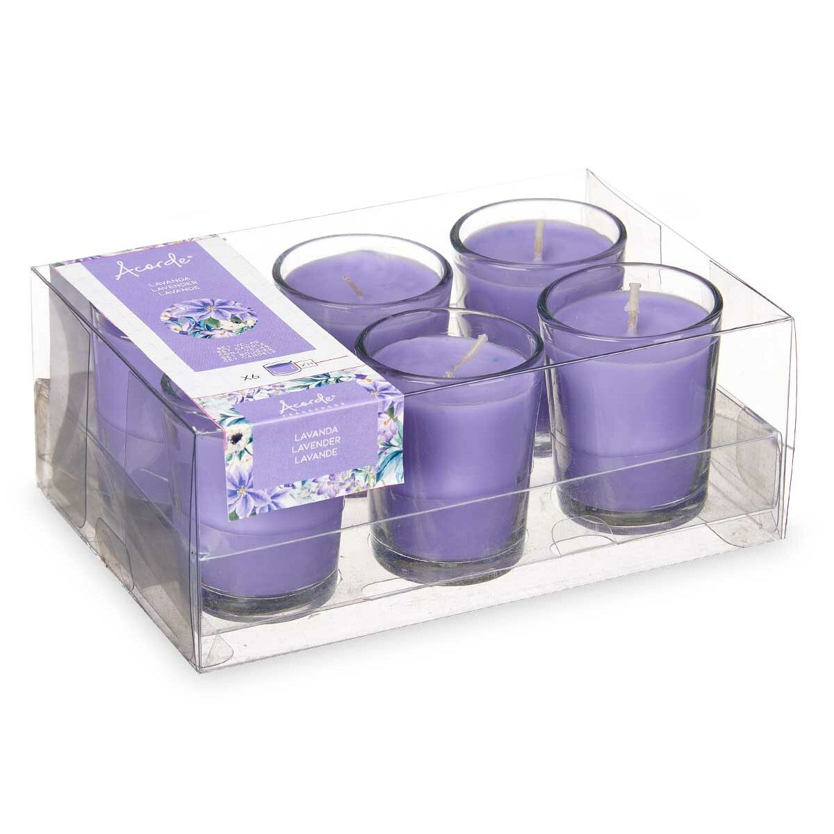 Set med Doftljus Acorde Lavendel Glas (12 antal) - 3