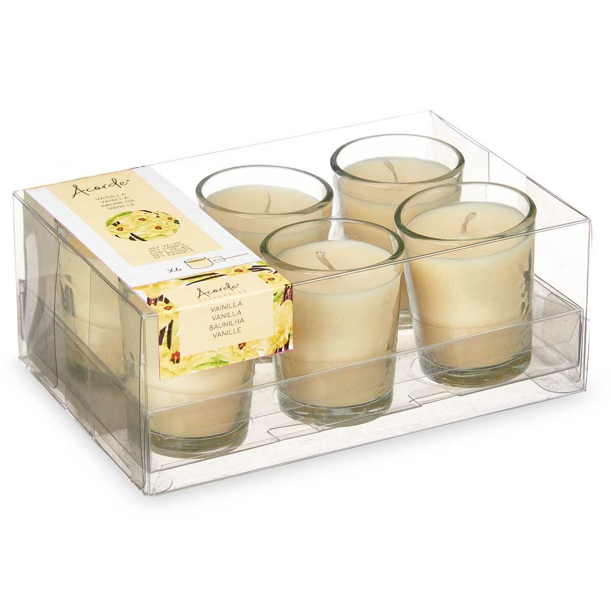 Set med Doftljus Acorde Vanilj Glas (12 antal) - 3