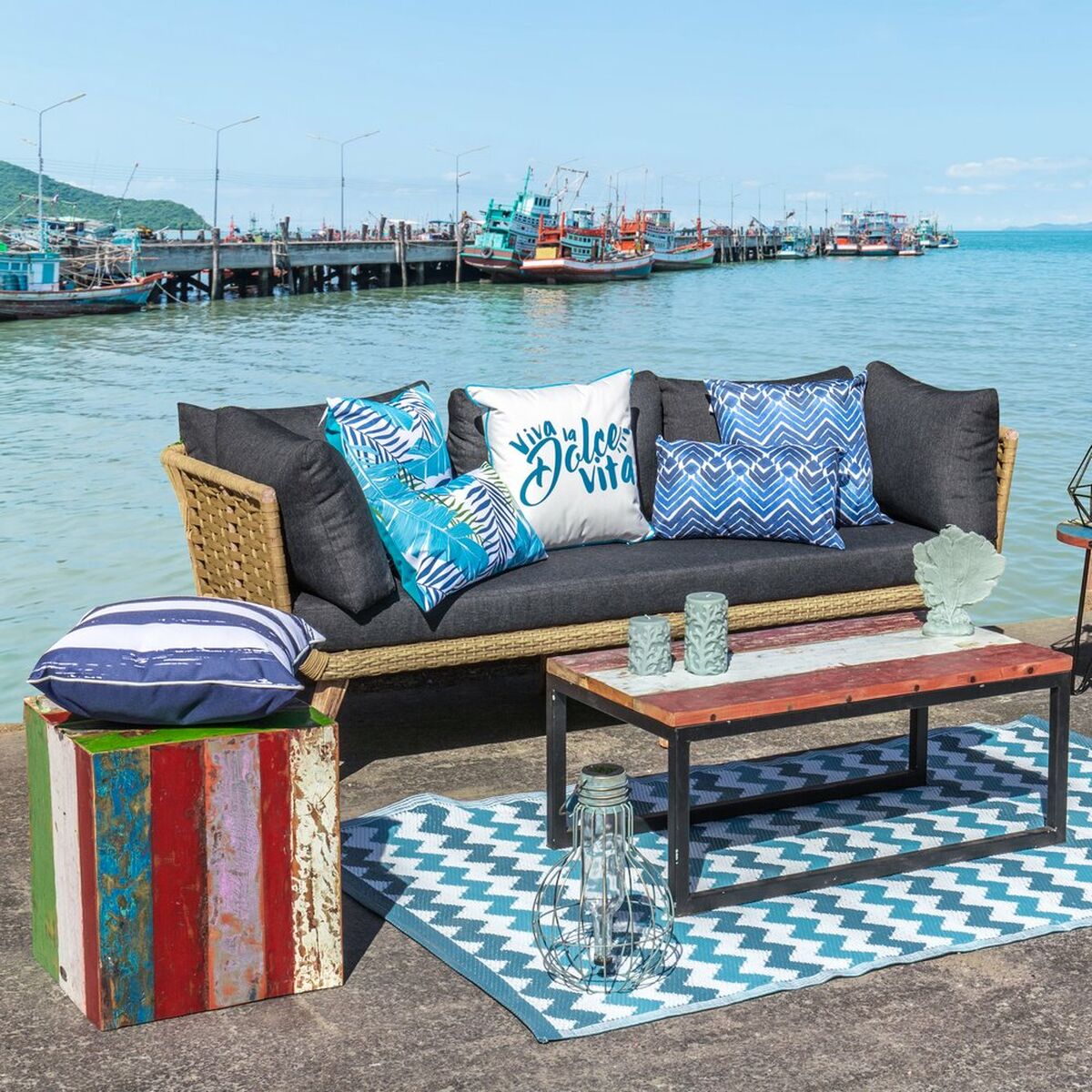 Sittpall Calypso Teak Multicolour 40 x 40 x 45 cm - 3