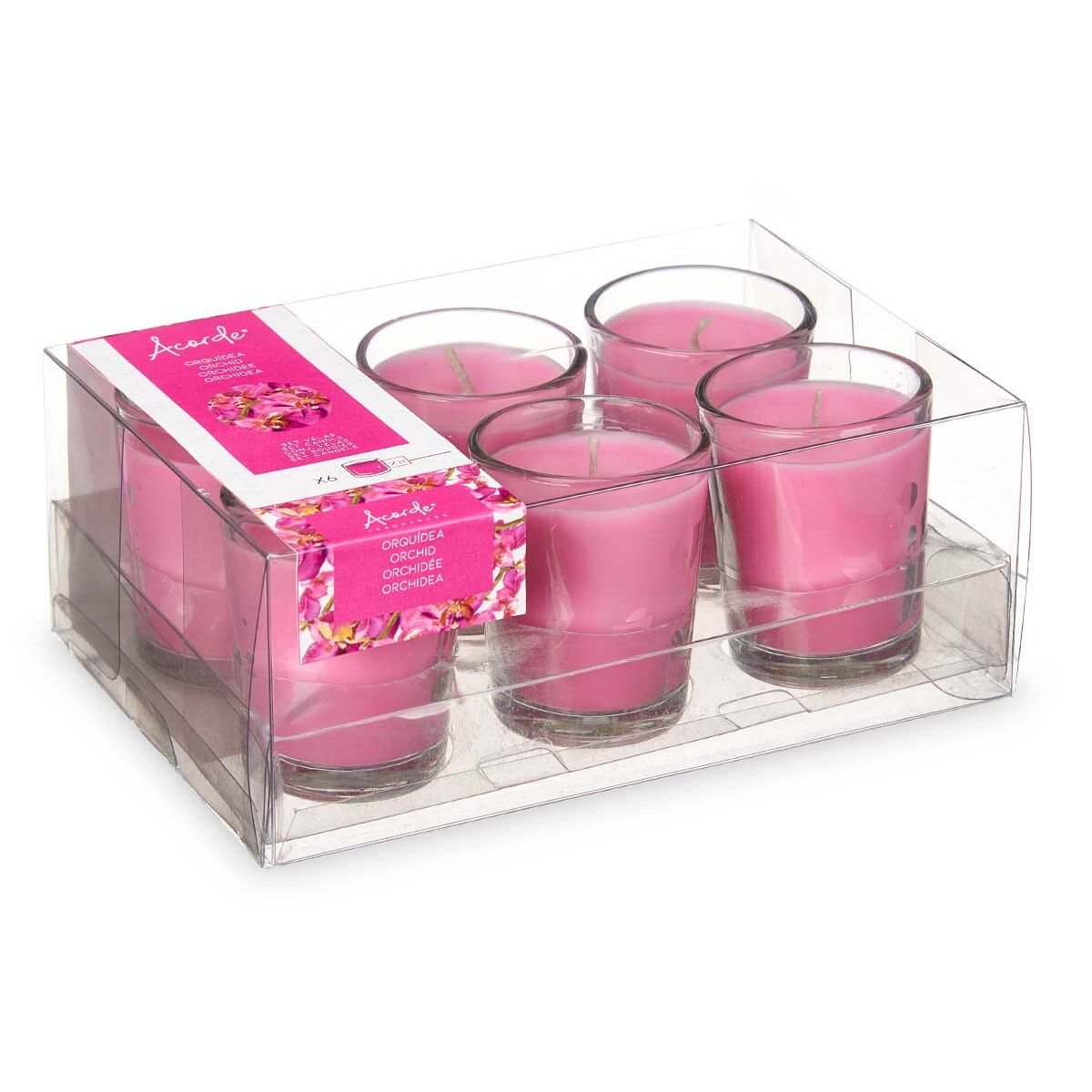 Set med Doftljus Acorde Orkidé Glas (12 antal) - 3