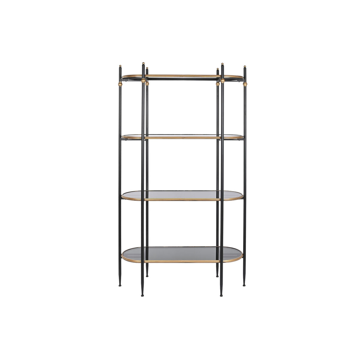 Bokhylla DKD Home Decor Svart Gyllene Metall Glas 103 x 42 x 180 cm (1) - 4