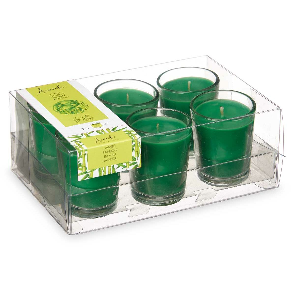 Set med Doftljus Acorde Bambu Glas (12 antal) - 3