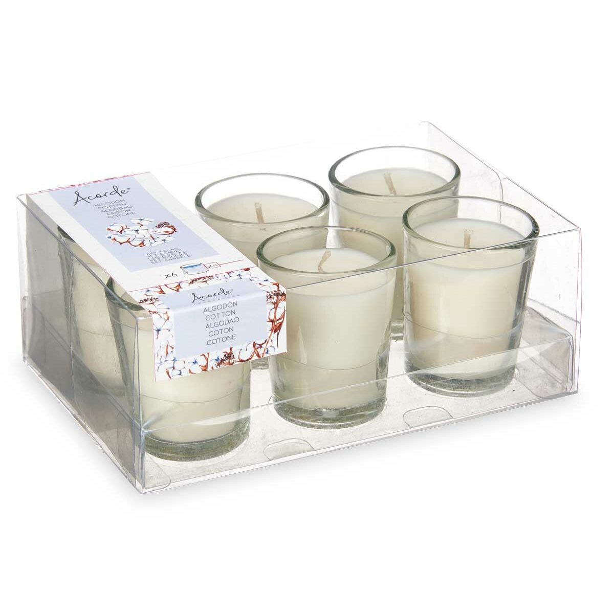 Set med Doftljus Acorde Bomull Glas (12 antal) - 3