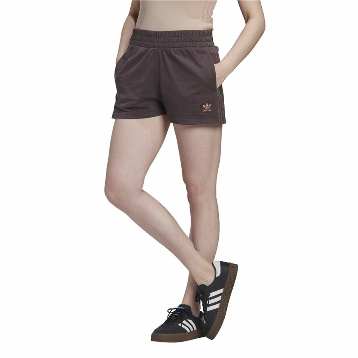 Sportshorts för kvinnor Adidas Originals 3 stripes Brun - 3